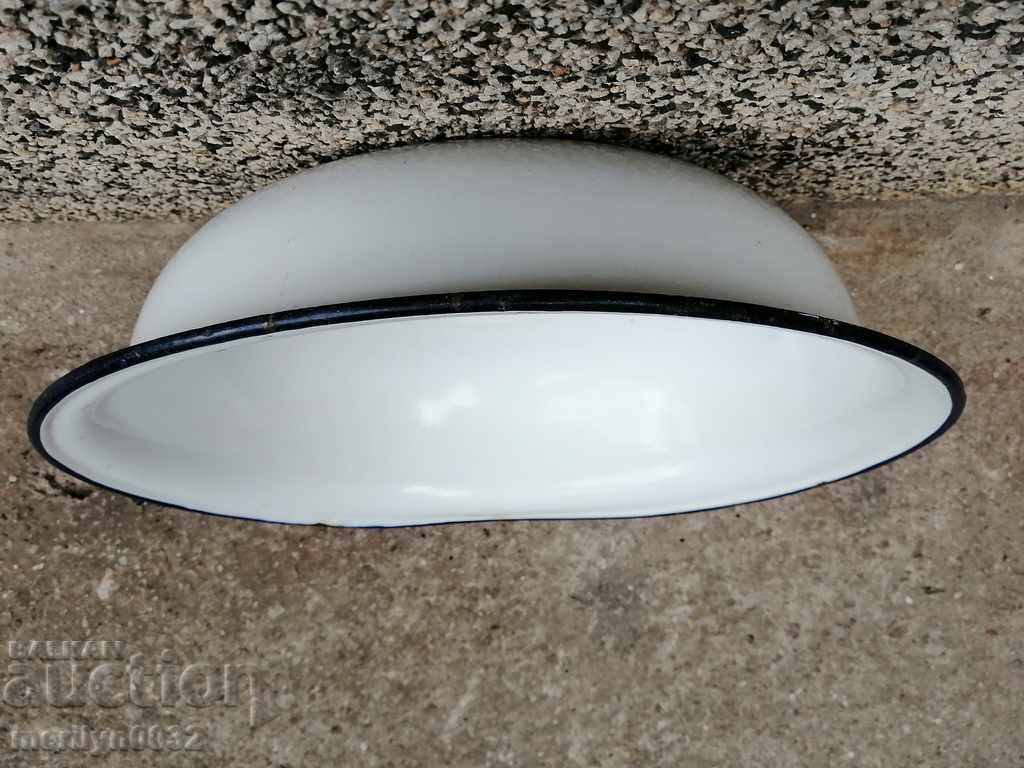 Enameled basin, a box with the inscription Kolarovgrad, an enamel court - 7 Enameled basin, a box with the inscription Kolarovgrad, an enamel court - 7