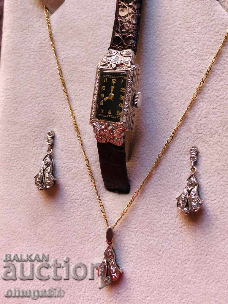 Platinum Diamond Earrings Gold Platinum Diamond Earrings - 7