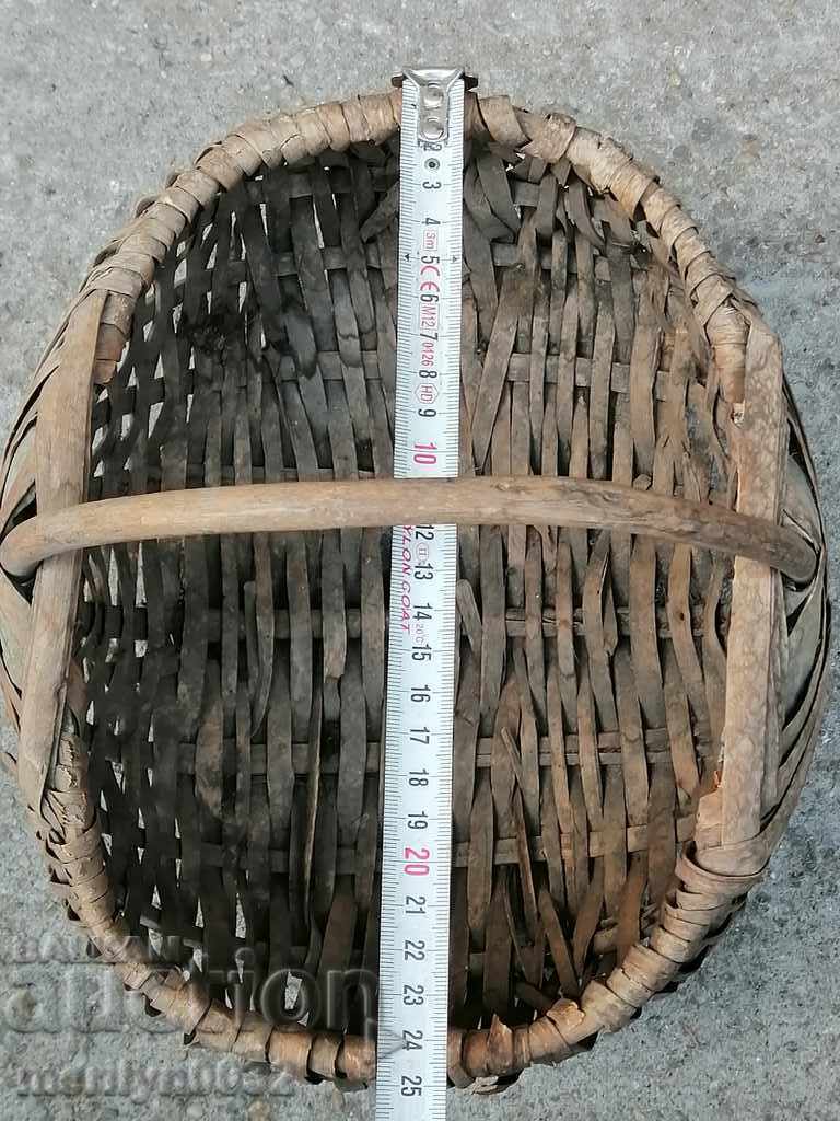 Παλιό ψάθινο καλάθι, ξύλινο, καλάθι, πάνελ - 7 Παλιό ψάθινο καλάθι, ξύλινο, καλάθι, πάνελ - 7