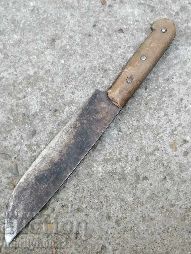Auction Old forged butcher knife blade Auction Old forged butcher knife blade