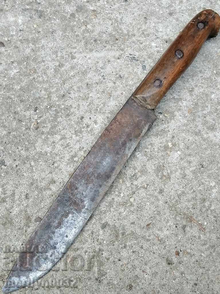 Lama veche de cuțit de măcelar forjat