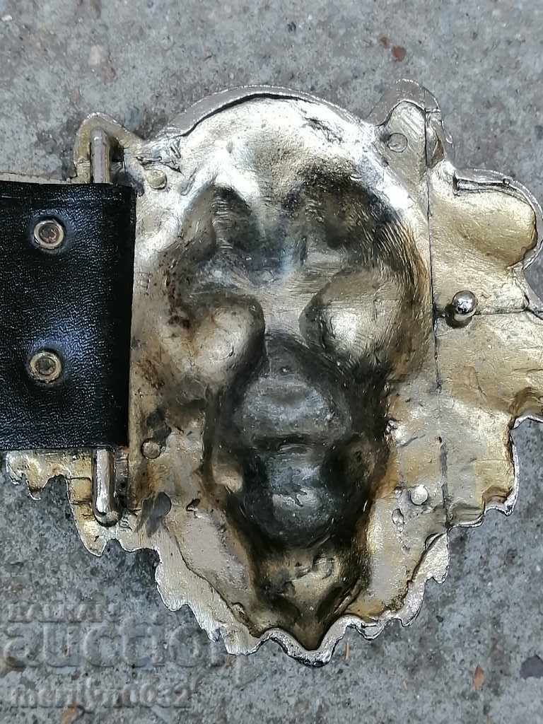 Leather belt with buckle, lion buckle - 7 Leather belt with buckle, lion buckle - 7