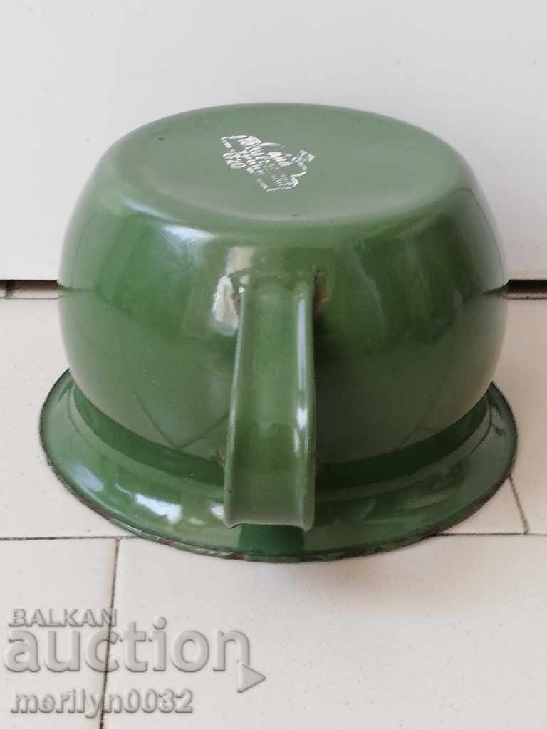 Auction Enameled tsukalo tsukal NRB enameled container without lid Auction Enameled tsukalo tsukal NRB enameled container without lid