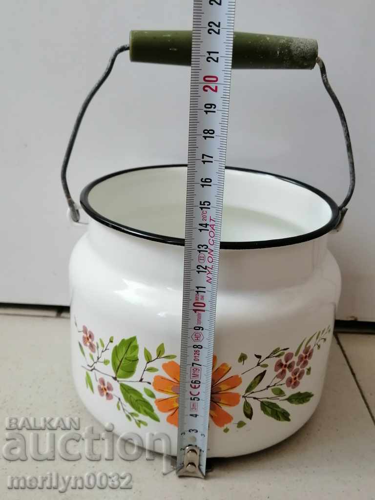 Sauce pot with handle, enameled bowl, enamel, bucket pot - 5 Sauce pot with handle, enameled bowl, enamel, bucket pot - 5