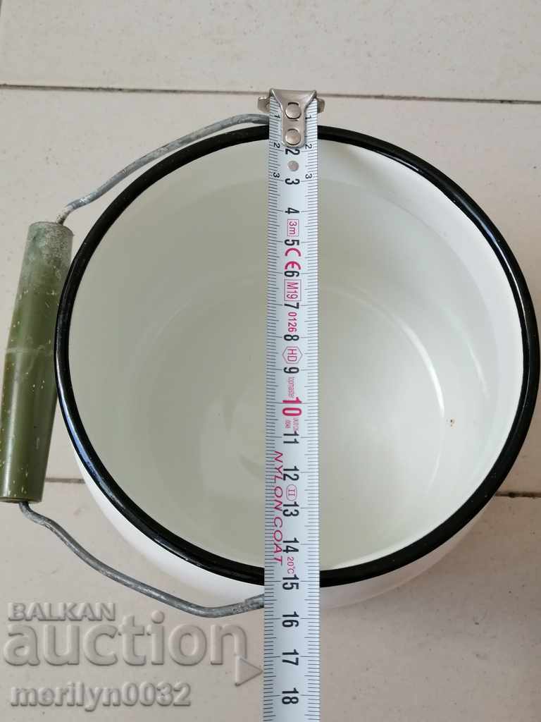 Sauce pot with handle, enameled bowl, enamel, bucket pot - 6 Sauce pot with handle, enameled bowl, enamel, bucket pot - 6