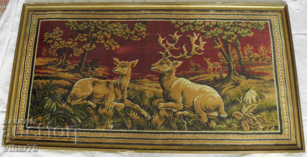 Old wall covering in a frame