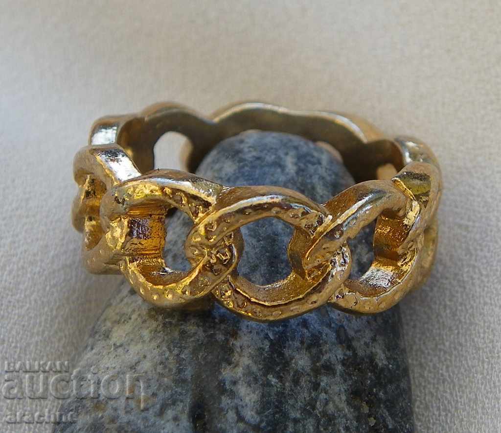 Gold-plated silver ring