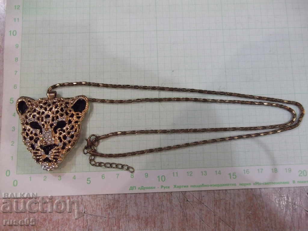 Jaguar head pendant with chain