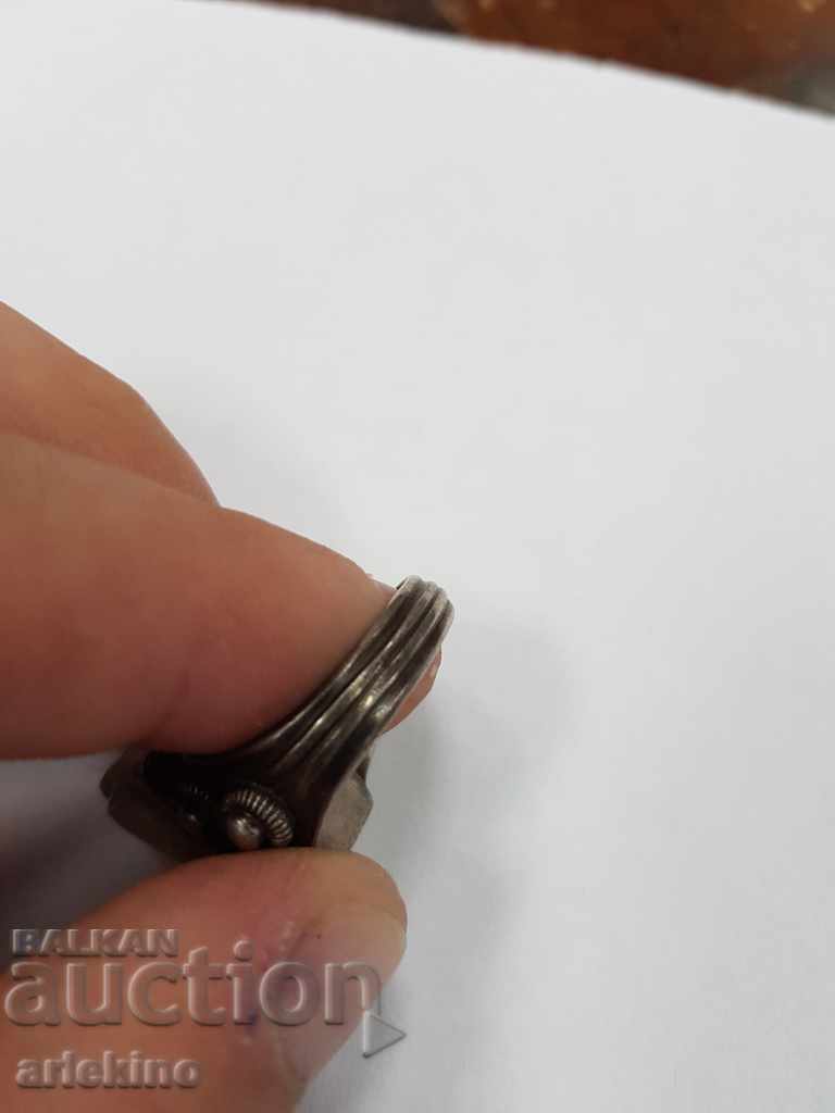 Collectible men's silver ring with cameo male head - 5