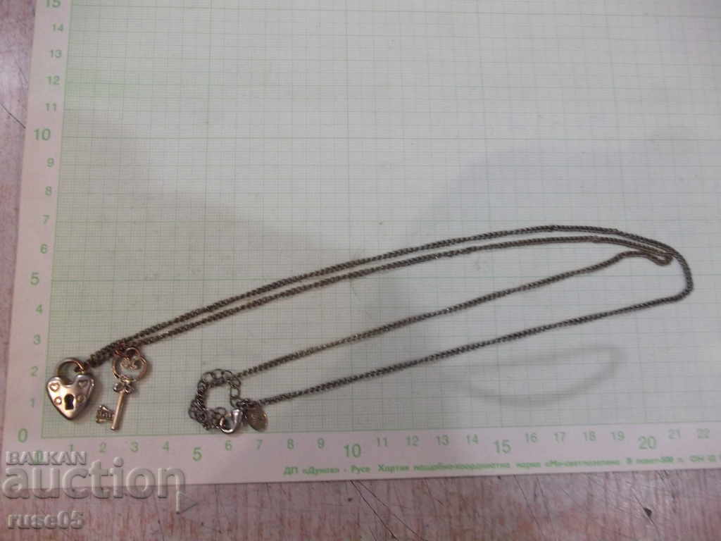 Pendants "Padlock * Heart * and key" with chain