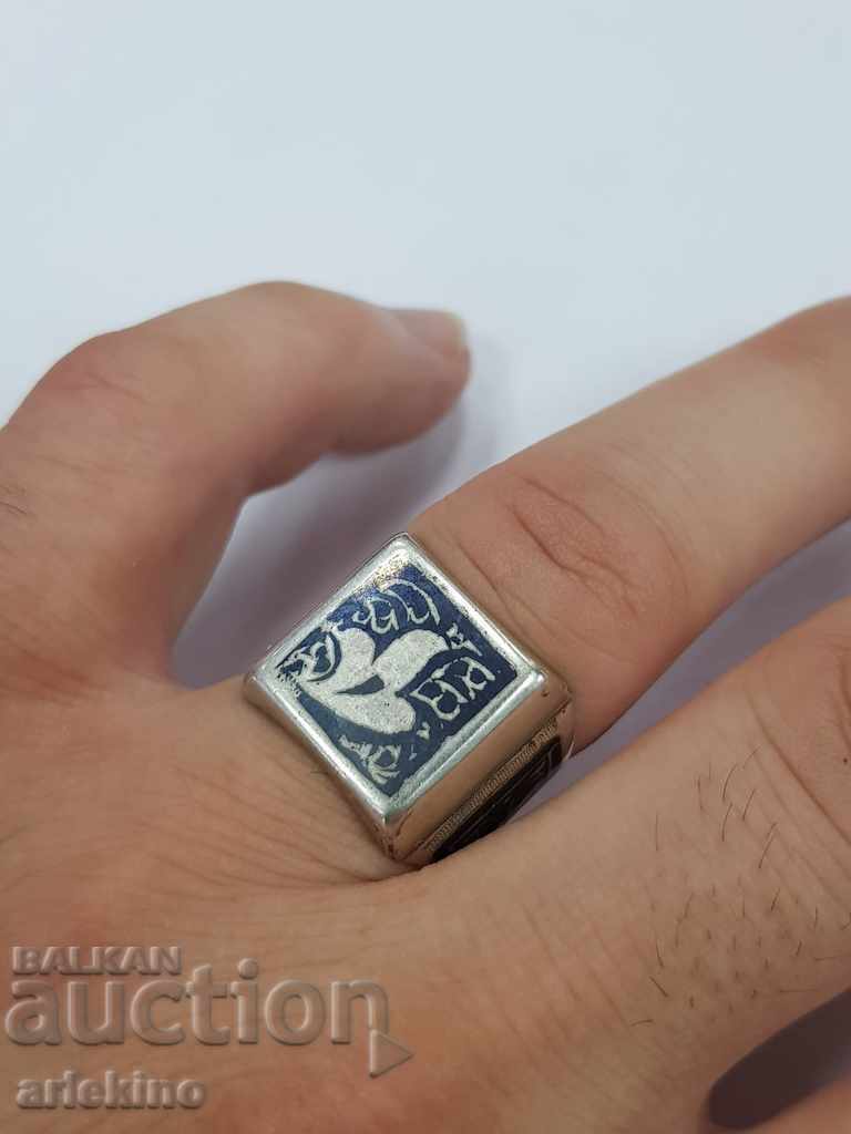 Συλλεκτικό ανδρικό δαχτυλίδι από ασήμι 875 με νιάλο