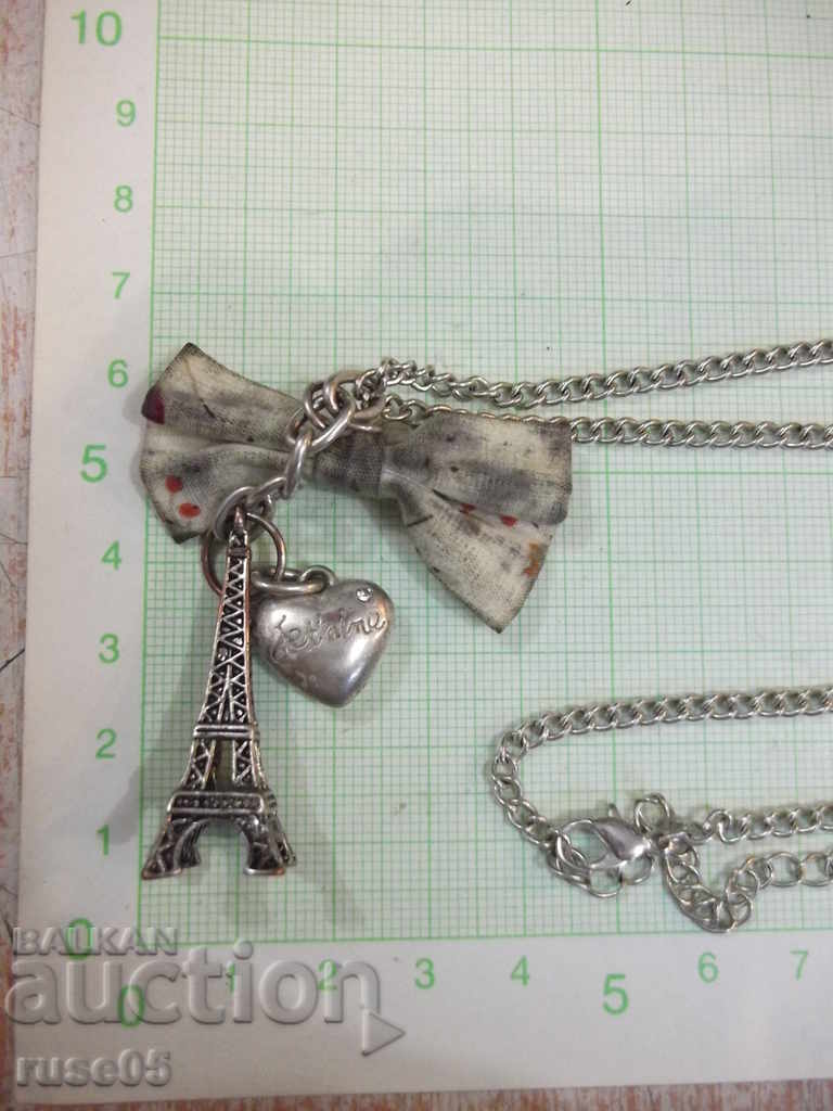Pendant "Eiffel Tower and heart" with a chain with price 7.00 BGN | € 3.58 Pendant "Eiffel Tower and heart" with a chain with price 7.00 BGN | € 3.58