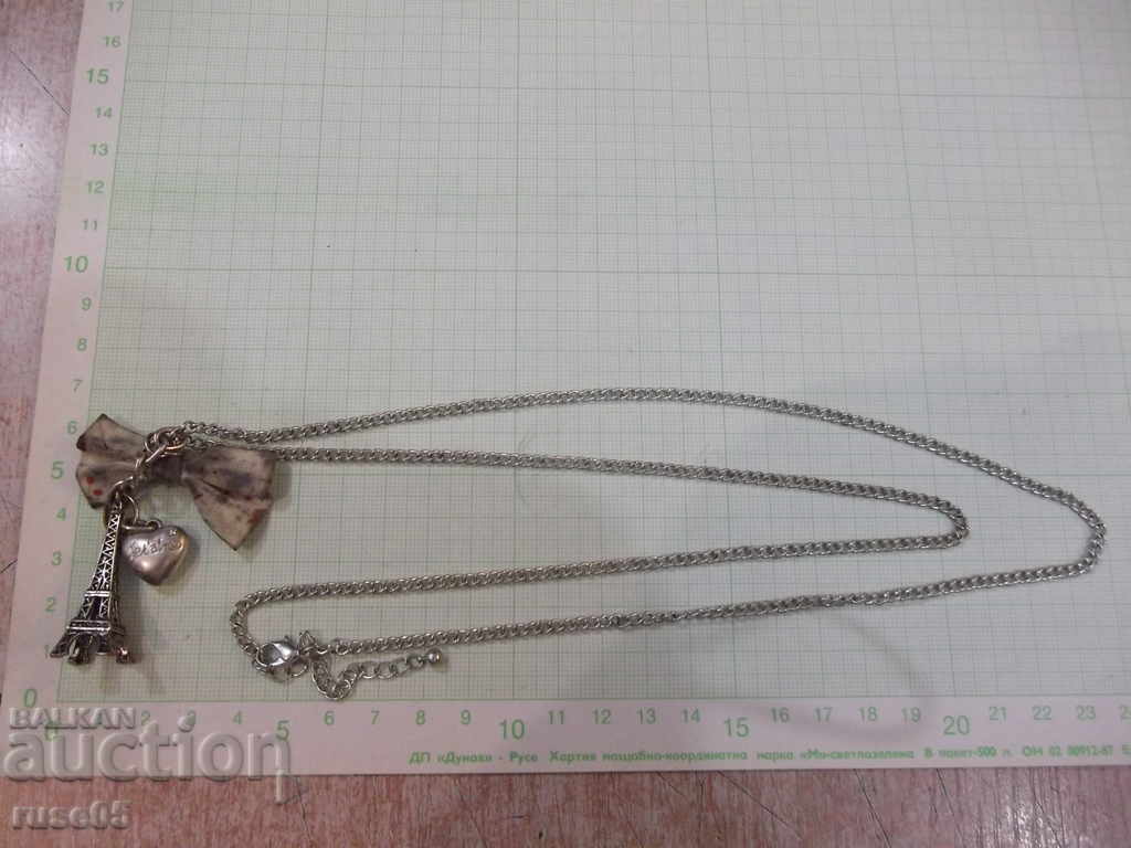 Pendant "Eiffel Tower and heart" with a chain