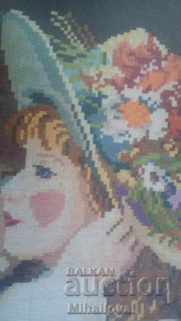 Auction Tapestry "The Girl with the Hat" from the Viller Gold Collection Auction Tapestry "The Girl with the Hat" from the Viller Gold Collection