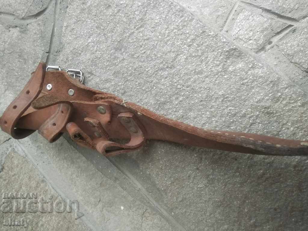 An old leather scabbard for a gouge tool or large knife. - 7 An old leather scabbard for a gouge tool or large knife. - 7
