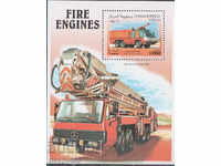 1999. Somalia. Camioane de pompieri. Bloc. Publicație ilegală.