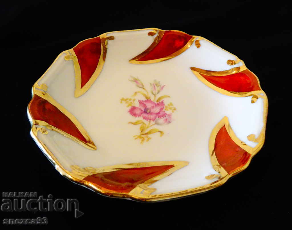 Delivery of Bavarian porcelain, gold, plate, bowl, 6 pieces