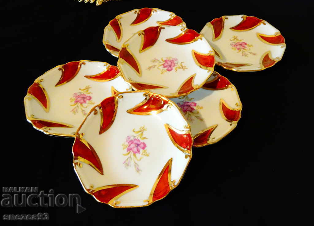 Bavarian porcelain, gold, plate, bowl.