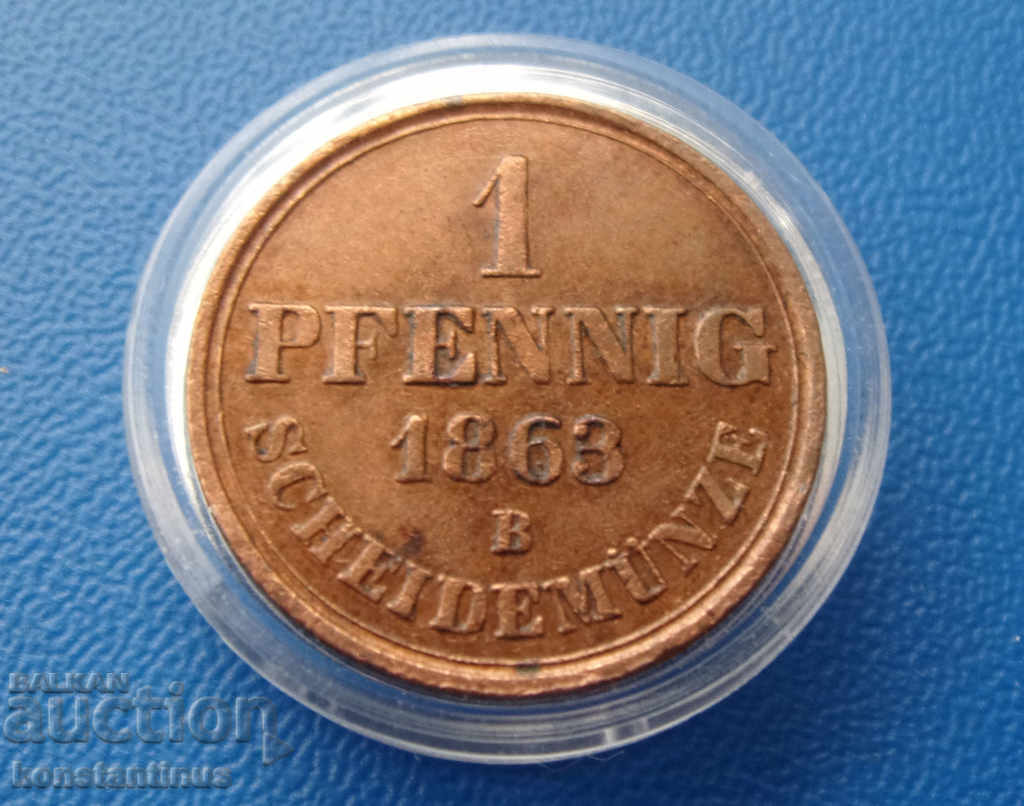 Hannover - Germany 1 Pfennig 1863 In Rare with price € 6.14 | 12.01 BGN Hannover - Germany 1 Pfennig 1863 In Rare with price € 6.14 | 12.01 BGN
