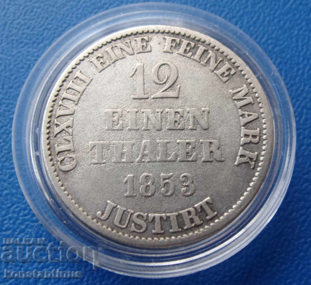 Hannover - Germany 1/12 Thaler 1853 In Silver Rare