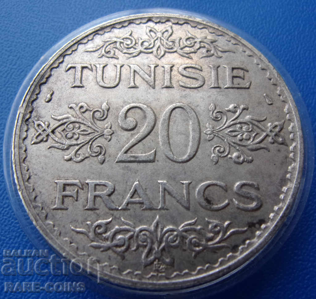 Tunisia 20 franci 1934 Original rar