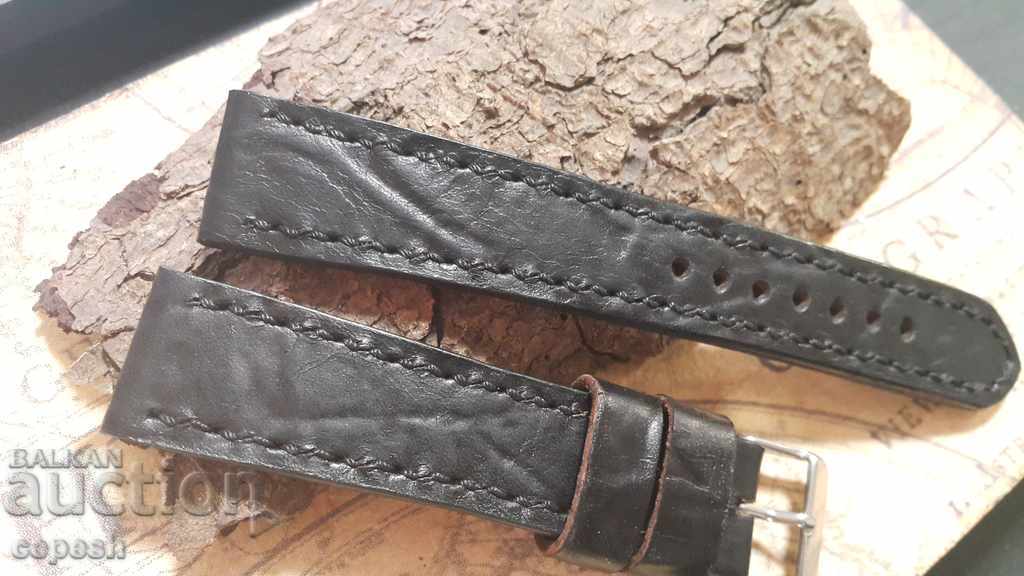 Curea de ceas din piele 22mm Piele naturală realizată manual 623 cu preț 40.00 BGN | € 20.45 Curea de ceas din piele 22mm Piele naturală realizată manual 623 cu preț 40.00 BGN | € 20.45