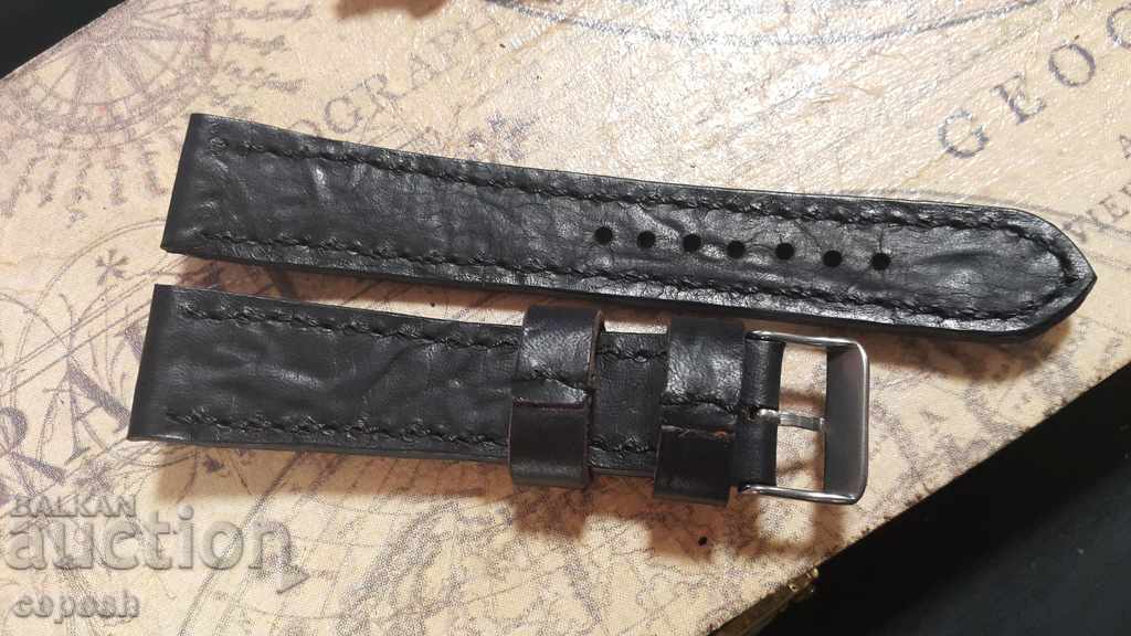 Curea de ceas din piele 22mm Piele naturală realizată manual 623 - 5 Curea de ceas din piele 22mm Piele naturală realizată manual 623 - 5