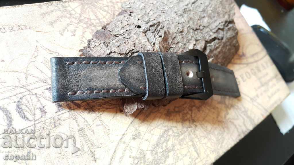 Δημοπρασία Δερμάτινο λουράκι ρολογιού 24mm Γνήσιο δέρμα 613