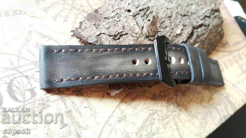 Παράδοση Δερμάτινο λουράκι ρολογιού 24mm Γνήσιο δέρμα 613