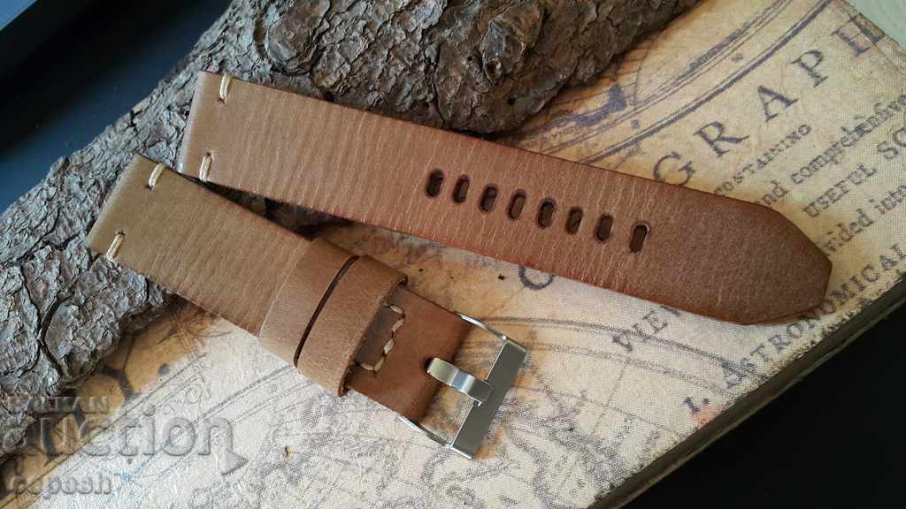 Leather strap 22mm Genuine leather handmade 602 with price 40.00 BGN | € 20.45 Leather strap 22mm Genuine leather handmade 602 with price 40.00 BGN | € 20.45
