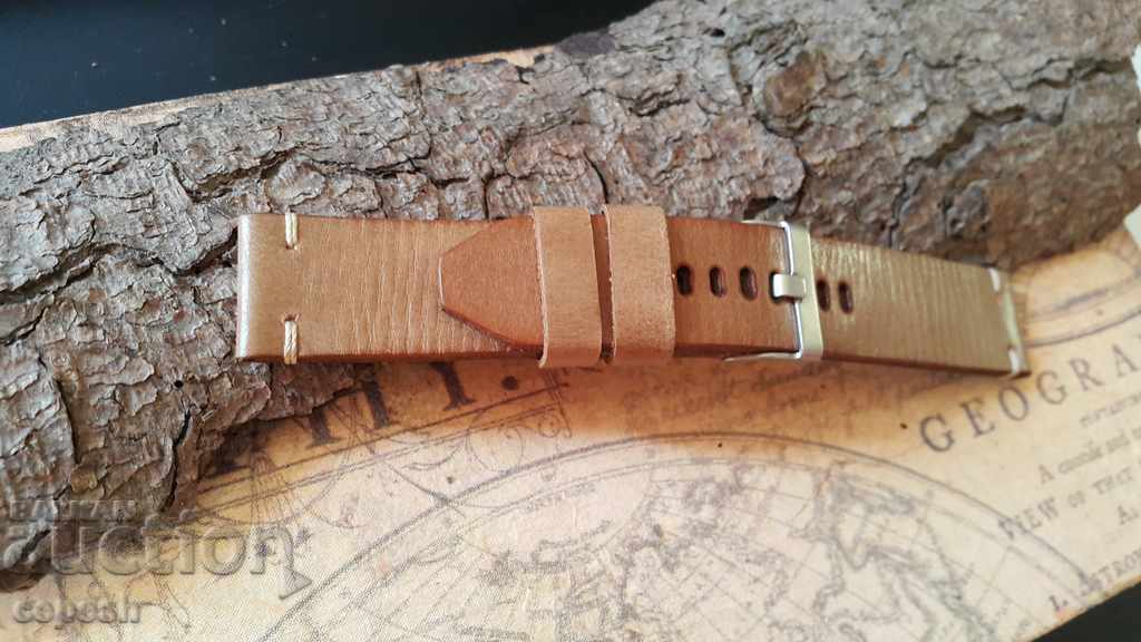 Auction Leather strap 22mm Genuine leather handmade 602 Auction Leather strap 22mm Genuine leather handmade 602