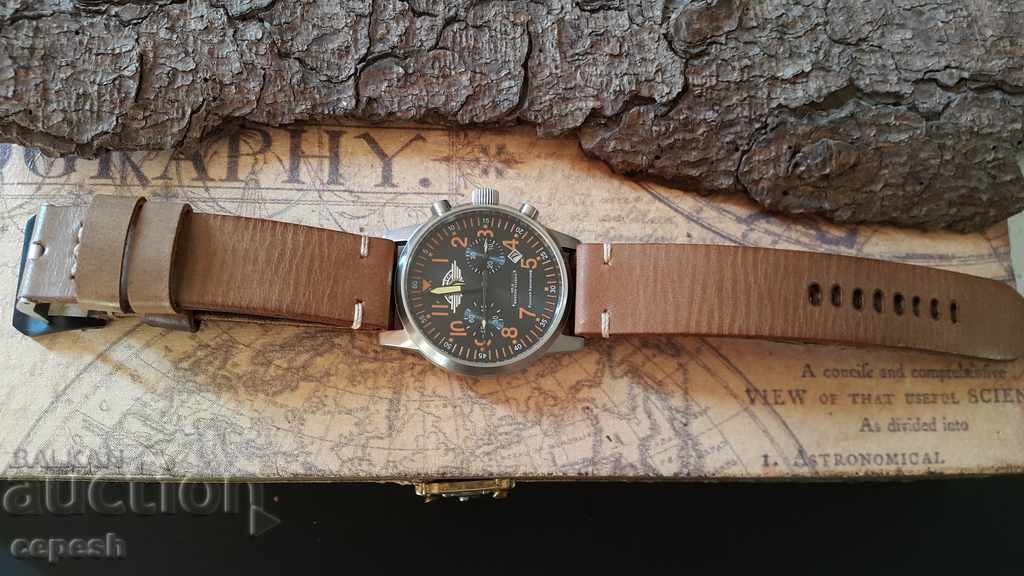 Leather strap 22mm Genuine leather handmade 602 - 6 Leather strap 22mm Genuine leather handmade 602 - 6