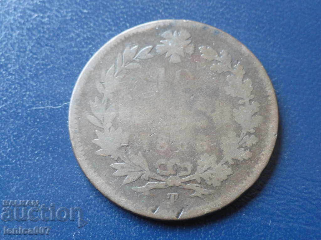 Italy 1866 - 10 centezim '' T '' - 6 Italy 1866 - 10 centezim '' T '' - 6