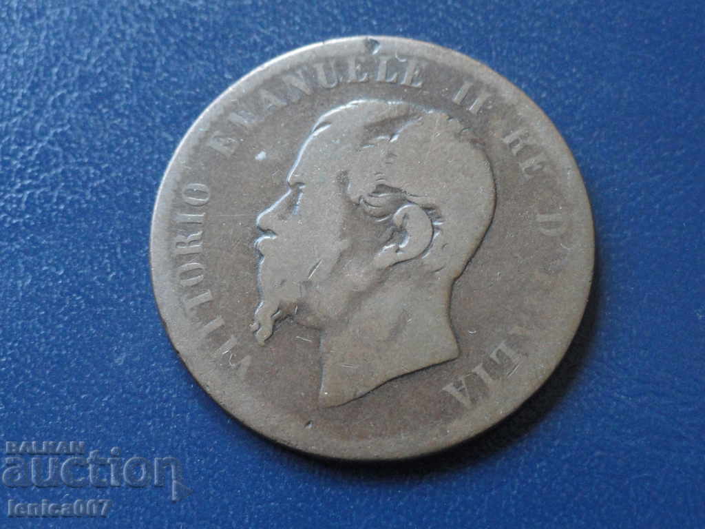 Italia 1866 - 10 centezim "T"