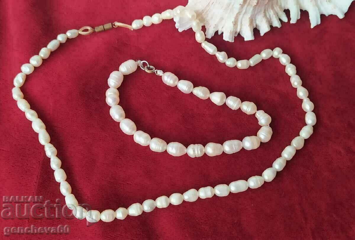 Natural Real Pearls/Necklace and Bracelet