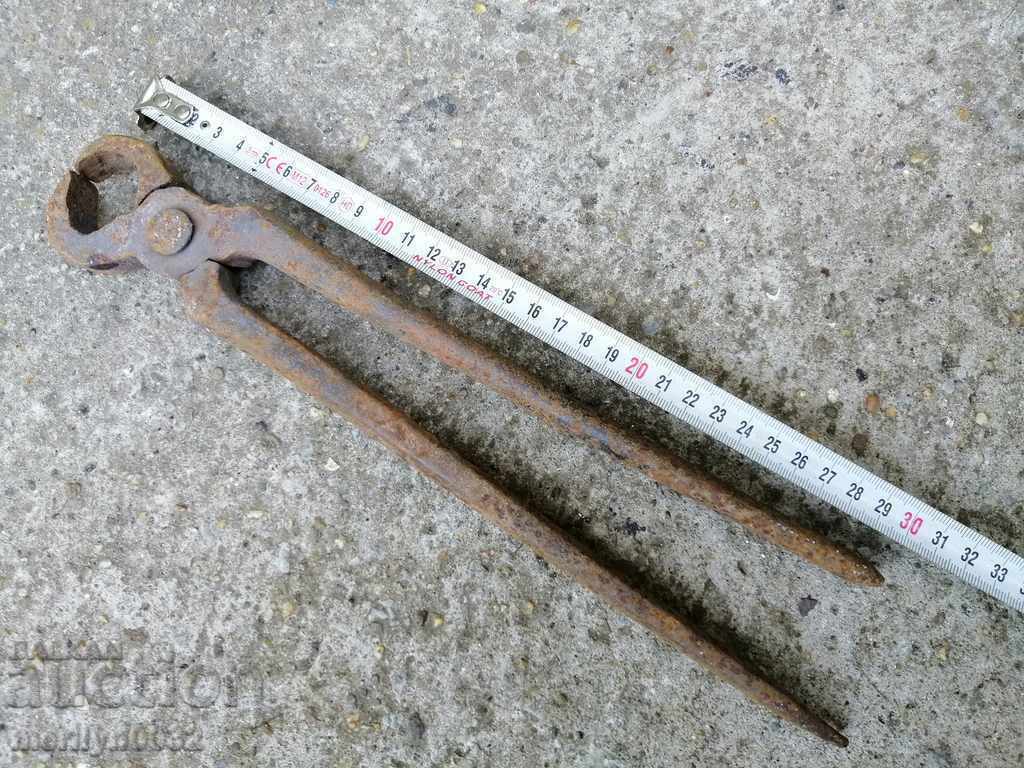 Cleste de fierar antic unealta din fier forjat tamplarie - 6