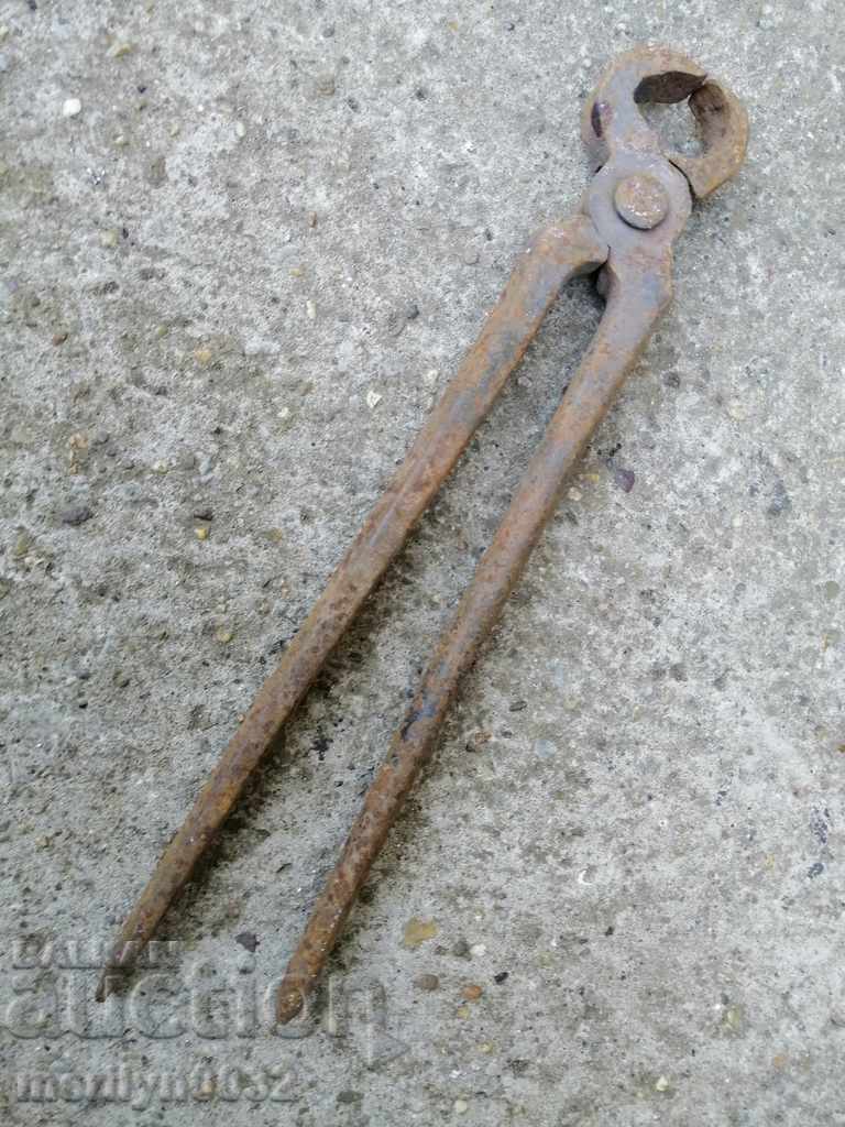 Antique blacksmith's tongs carpentry wrought iron tool