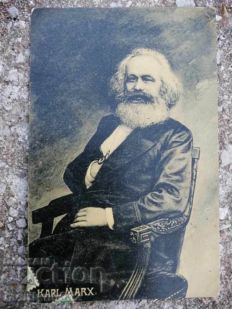 Пощенска картичка Карл Маркс 1909г снимка фотография