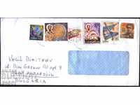 Traveled envelope stamps Church 2003 2007 Communications 2014 Serbia