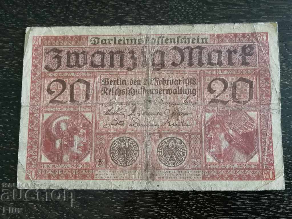 Райх банкнота - Германия - 20 марки | 1918г.