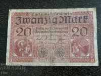 Райх банкнота - Германия - 20 марки | 1918г.