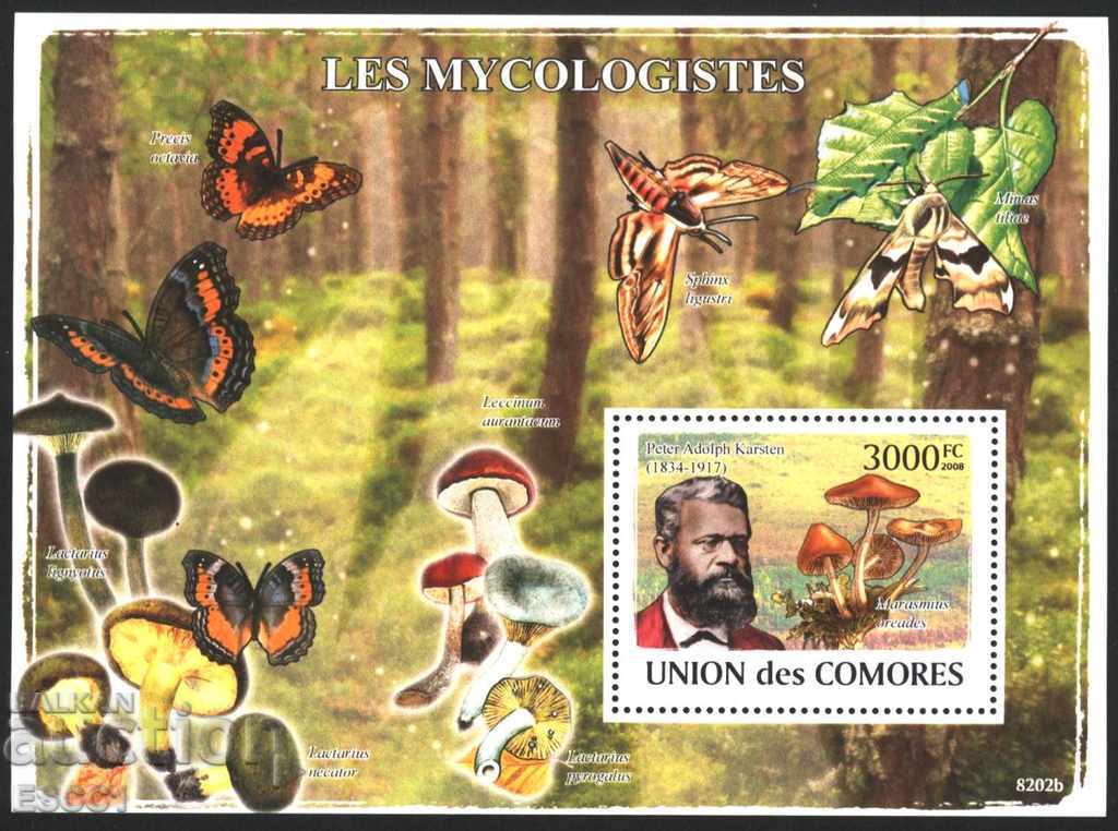 Чист блок Флора Гъби Фауна Пеперуди 2008 от Коморски острови