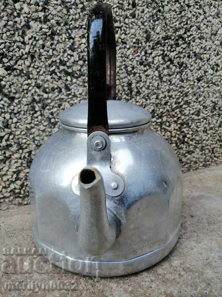 Old aluminum teapot, coffee pot, second world jug with price 43.00 BGN | € 21.99 Old aluminum teapot, coffee pot, second world jug with price 43.00 BGN | € 21.99