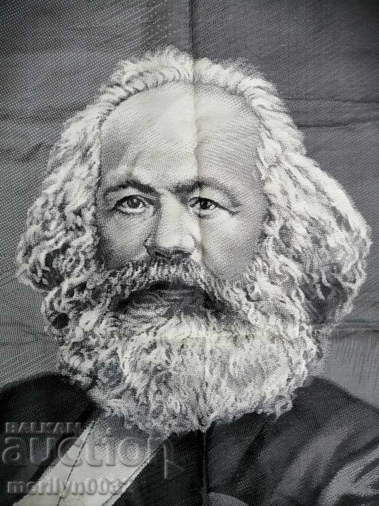 Woven panel portrait of Karl Marx China carpet, painting with price 199.00 BGN | € 101.75 Woven panel portrait of Karl Marx China carpet, painting with price 199.00 BGN | € 101.75