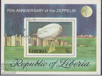 1978. Liberia. 75 de ani de la primul zbor din Zeppelin. Bloc.