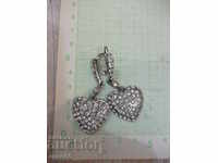 Earrings "Heart" set with stones imitation jewelry