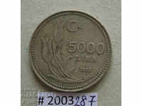 5000 de lire sterline 1992 Turcia
