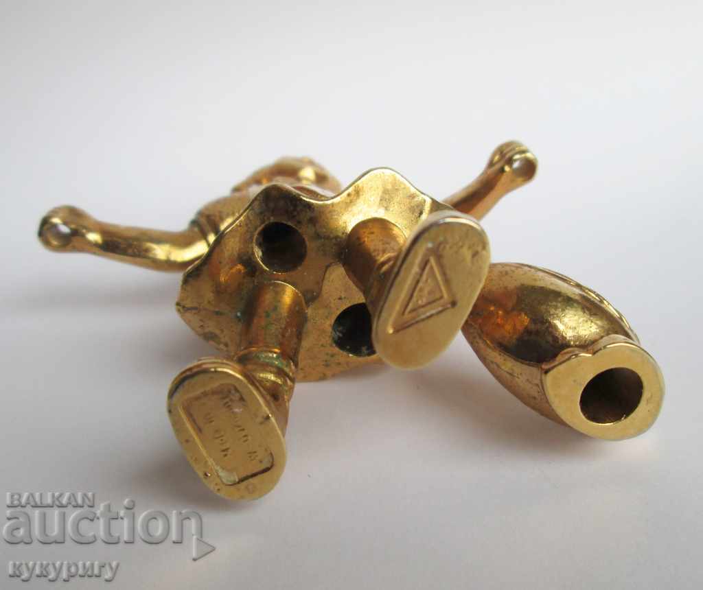 Auction Old gilded metal figure Girl and goose Germany BMF Auction Old gilded metal figure Girl and goose Germany BMF