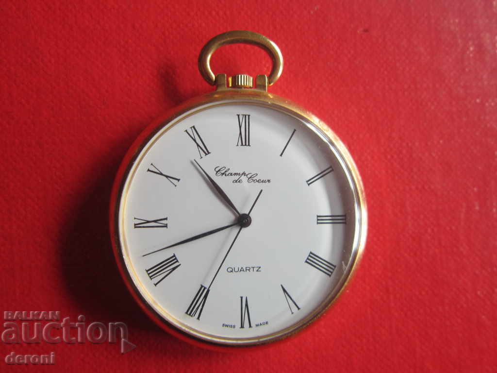 Unique Gold Champ de Coure qvartz Pocket Watch - 5 Unique Gold Champ de Coure qvartz Pocket Watch - 5