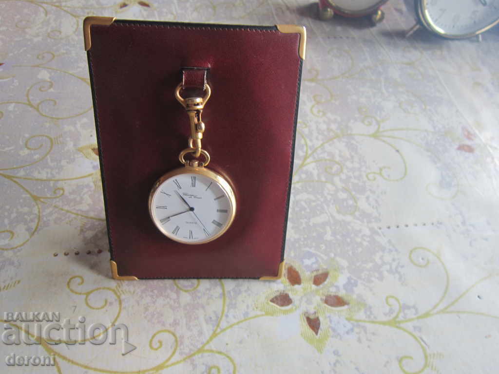 Уникален позлатен джобен часовник Champ de Coure qvartz